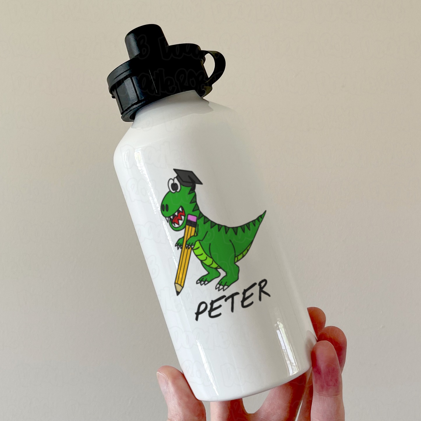 Custom Teacher Water Bottle - School Dinosaur Water Bottle - GCSE Exam Gift - Back To School Water Bottle
