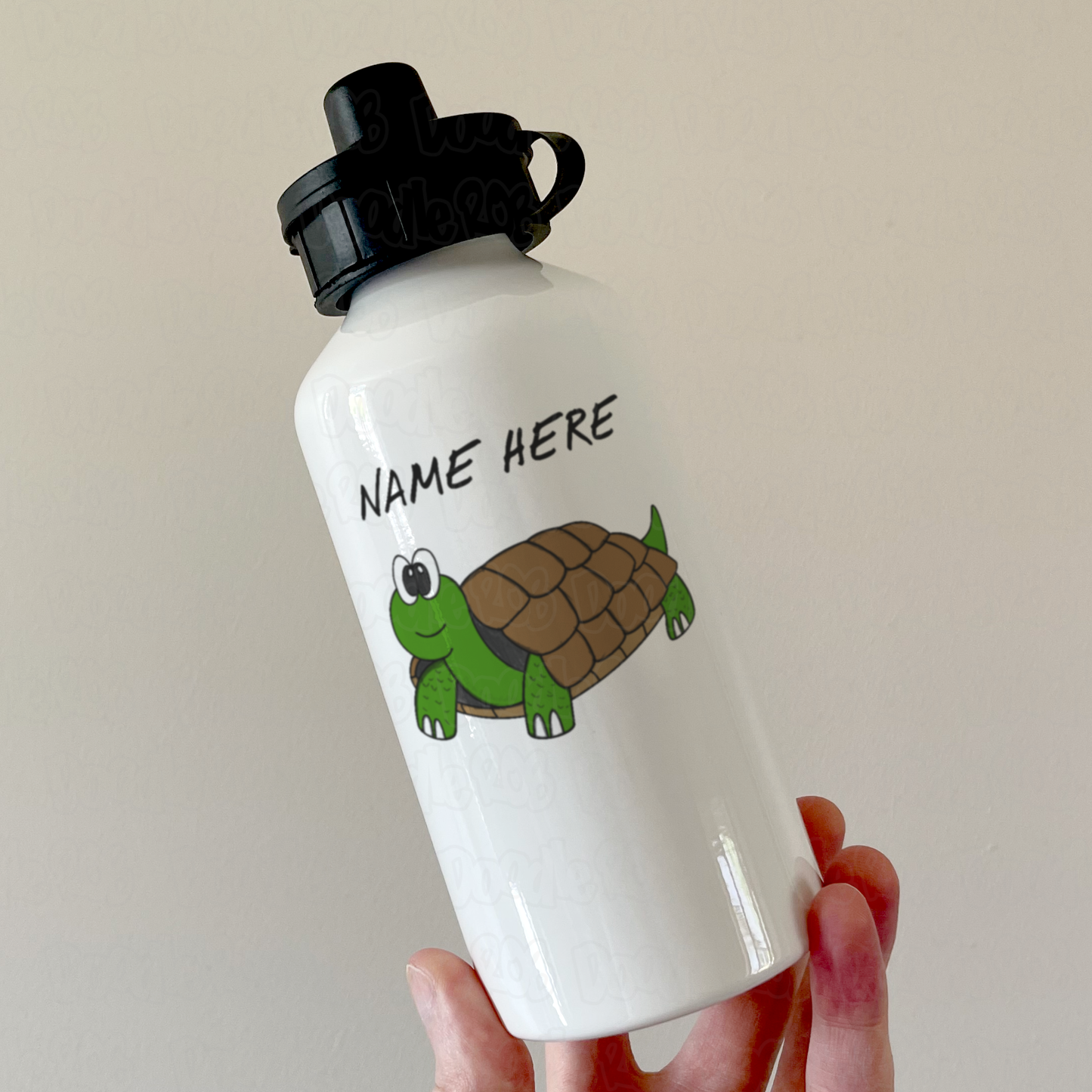 Tortoise Personalised Water Bottle - Custom Animal Lover Water Bottle - Gift For Pet Tortoise Owner