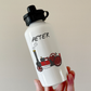 Traction Engine Personalised Water Bottle (Red) - Custom Water Bottle For Steam Enthusiast - Gift For Engineer