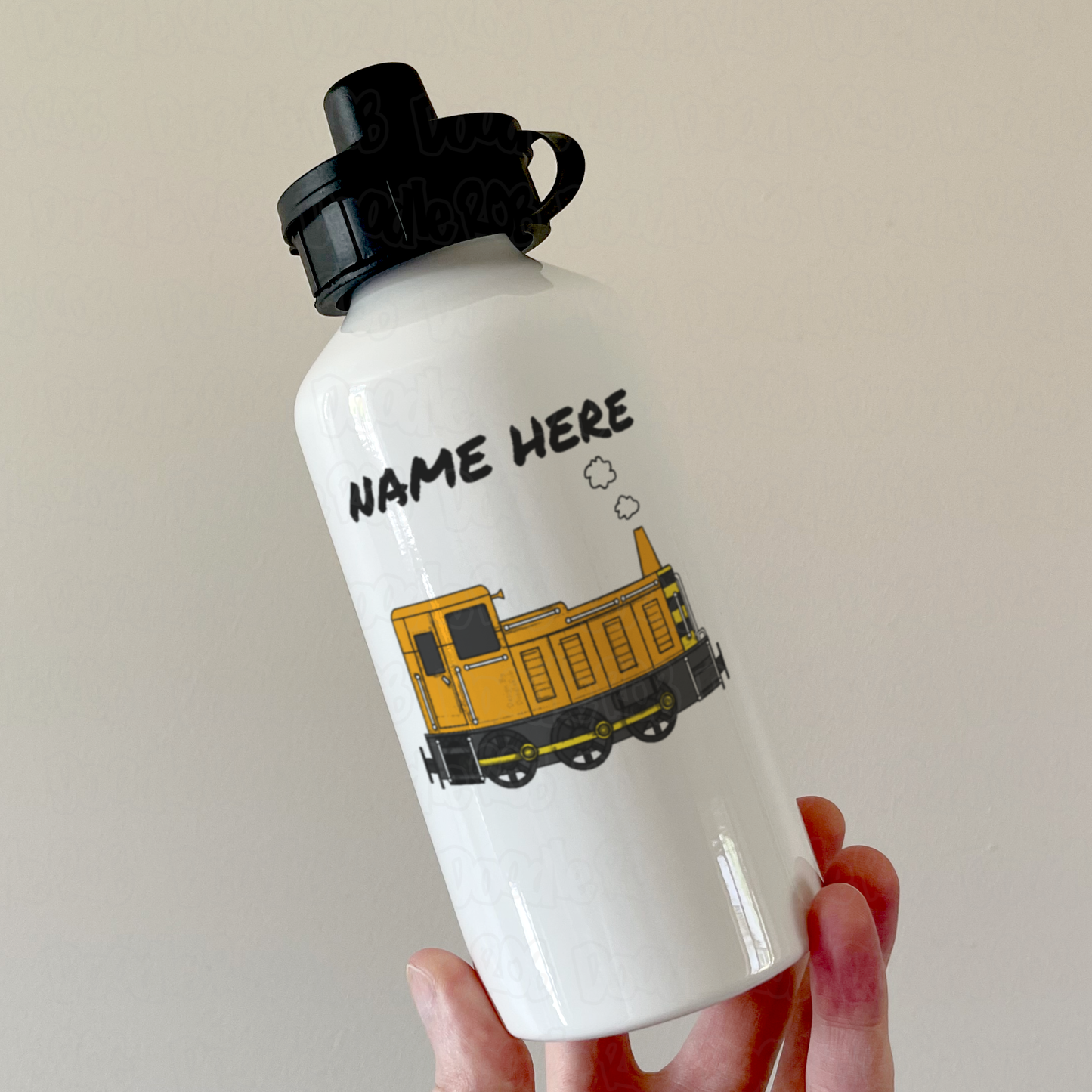 Diesel Train Personalised Water Bottle (Orange) - Custom Train Water Bottle - Rail Enthusiast Gift