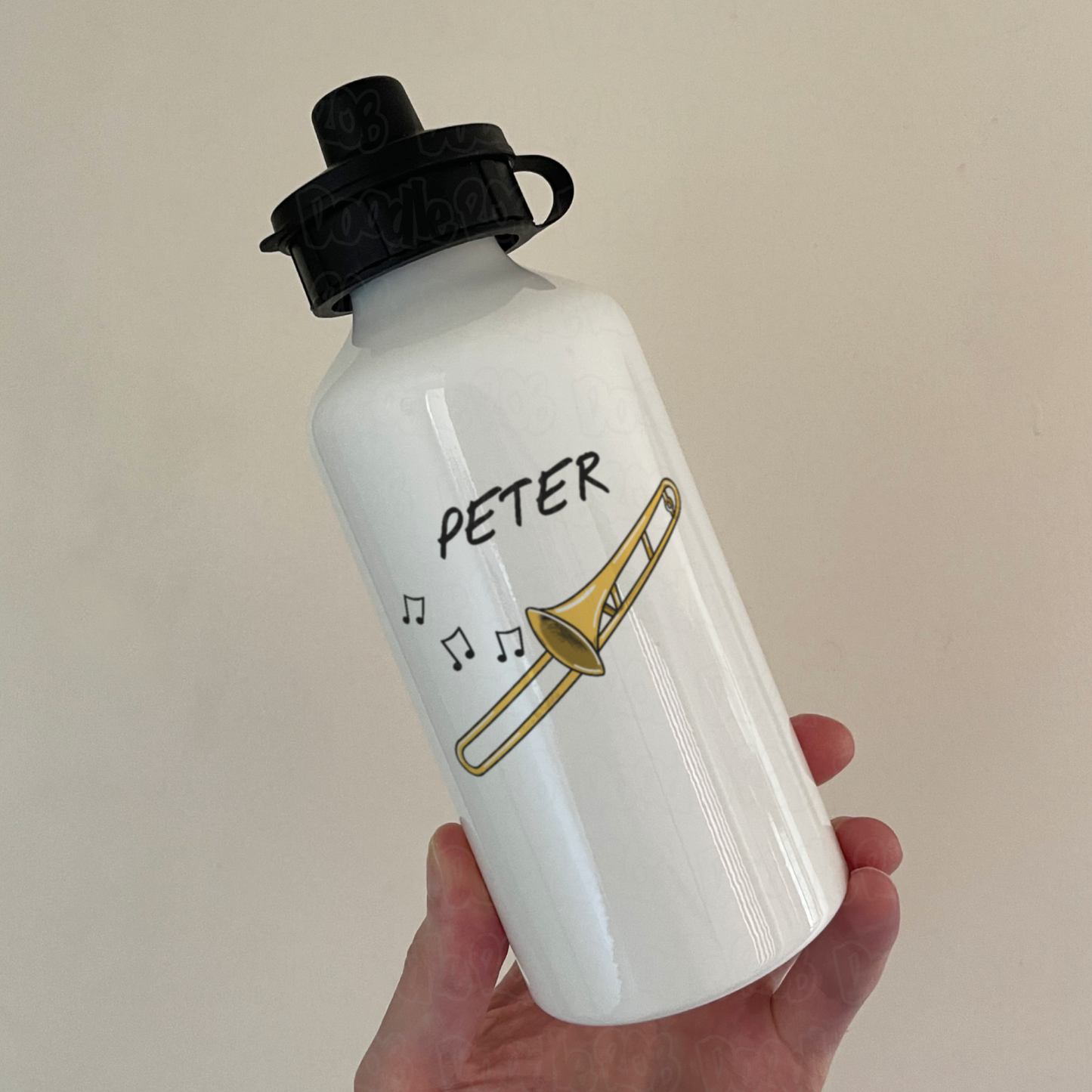 Trombone Personalised Water Bottle - Custom Trombone Water Bottle - Gift For Trombonist - Brass Musician Water Bottle