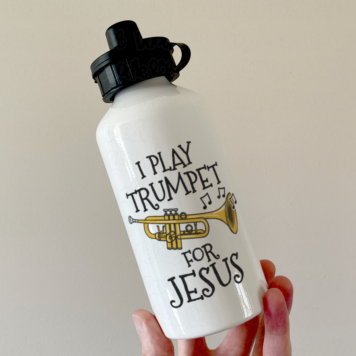 Christian Trumpet Water Bottle - I Play Trumpet For Jesus - Church Trumpeter
