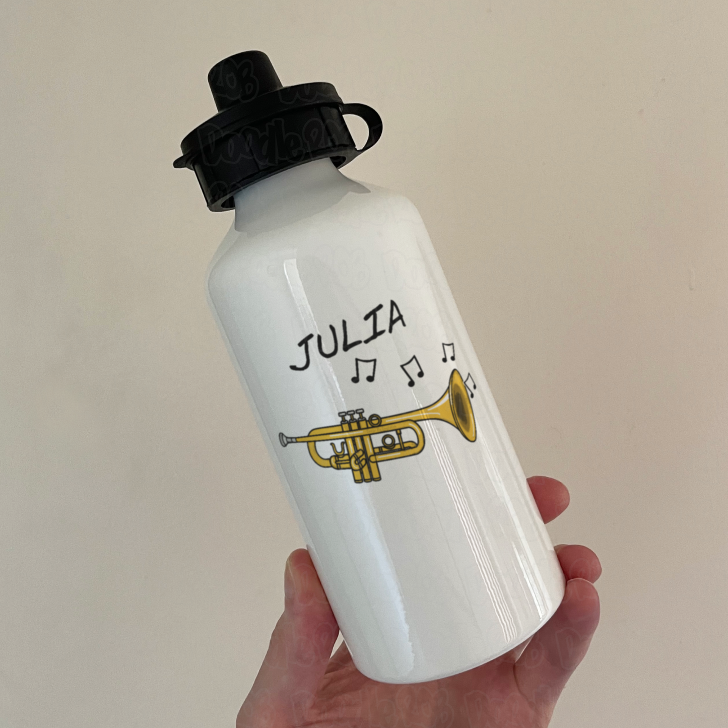 Trumpet Personalised Water Bottle - Trumpeter Custom Gift - Brass Teacher Gift
