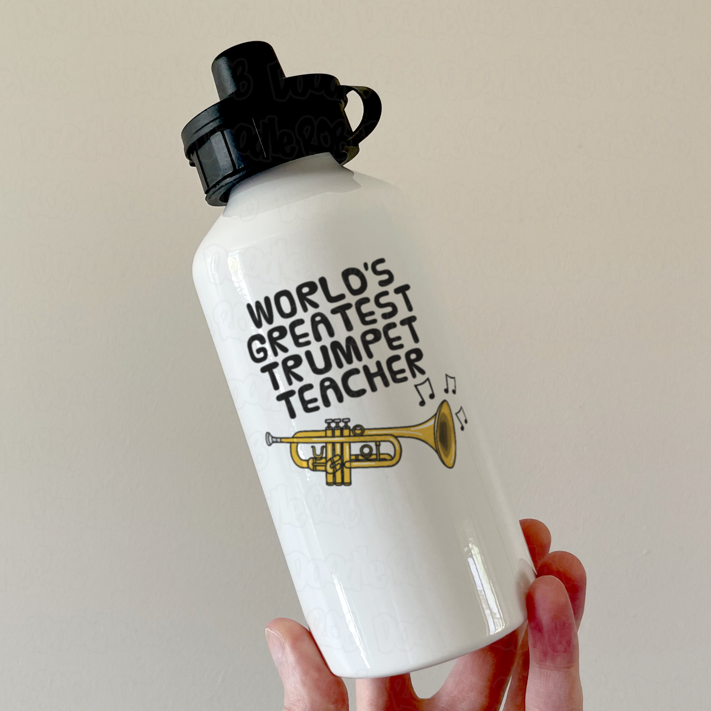 Trumpet Teacher Water Bottle - World's Greatest Trumpet Teacher - Brass Teacher Gift