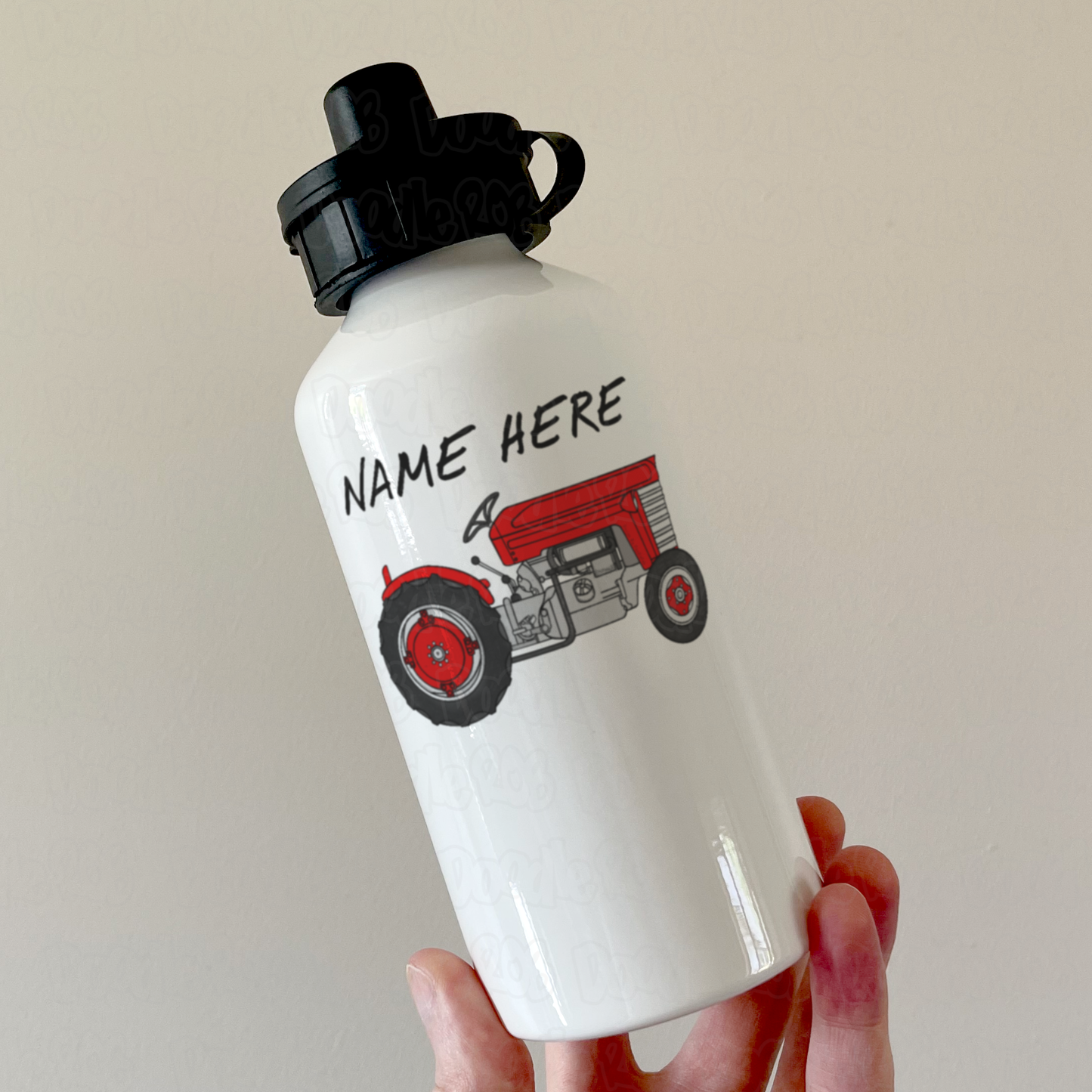 Personalised Tractor Water Bottle - Custom Vintage Tractor Water Bottle - Gift For Farmer