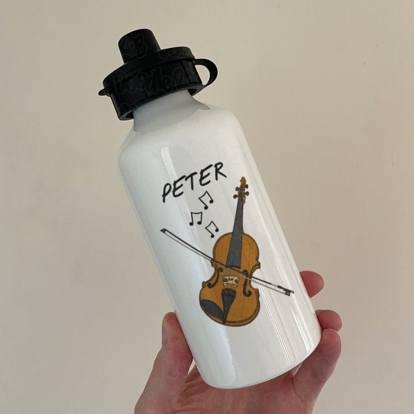 Violin Personalised Water Bottle - Violinist Custom Gift - Violin Teacher Thank You Gift