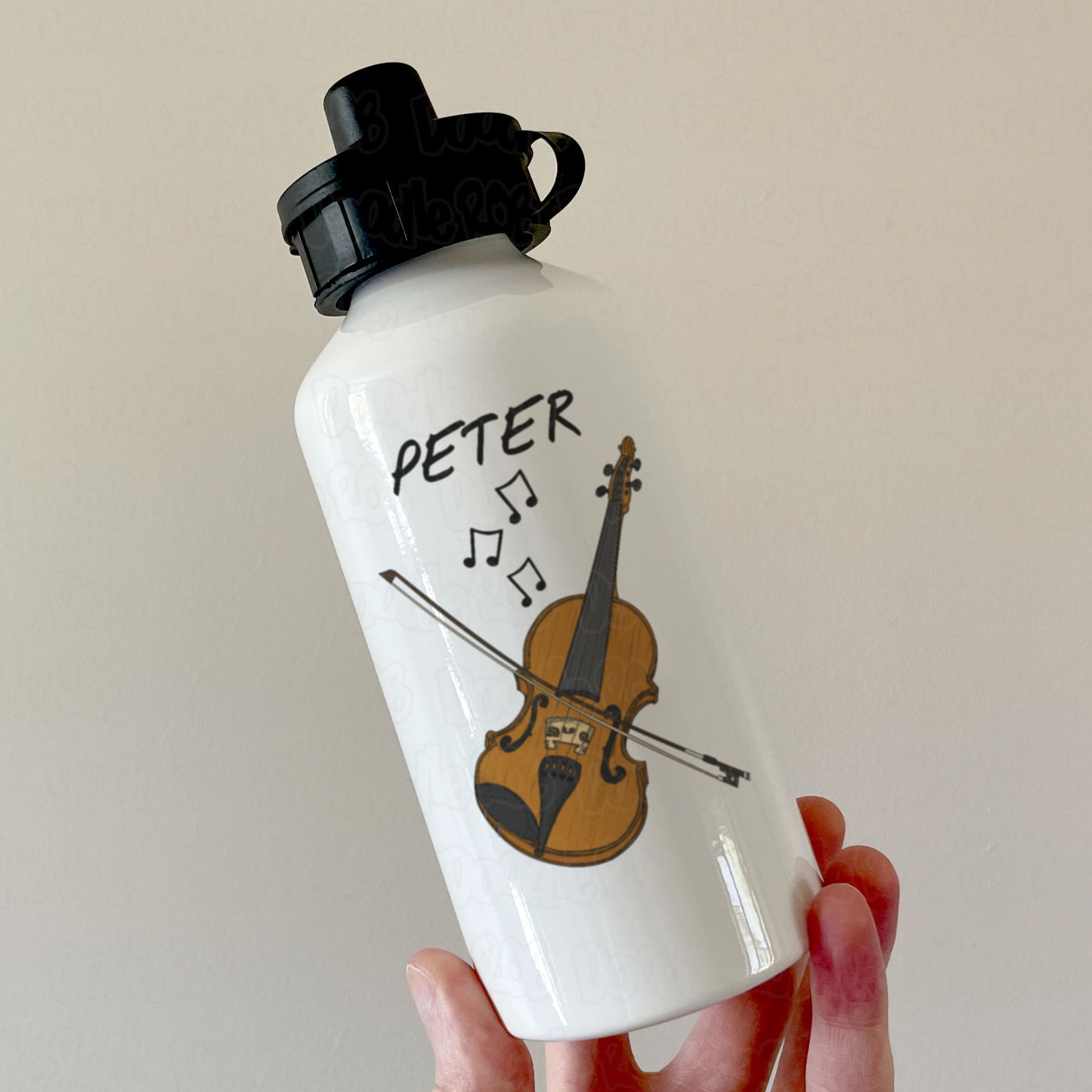 Violin Personalised Water Bottle - Violinist Custom Gift - Violin Teacher Thank You Gift