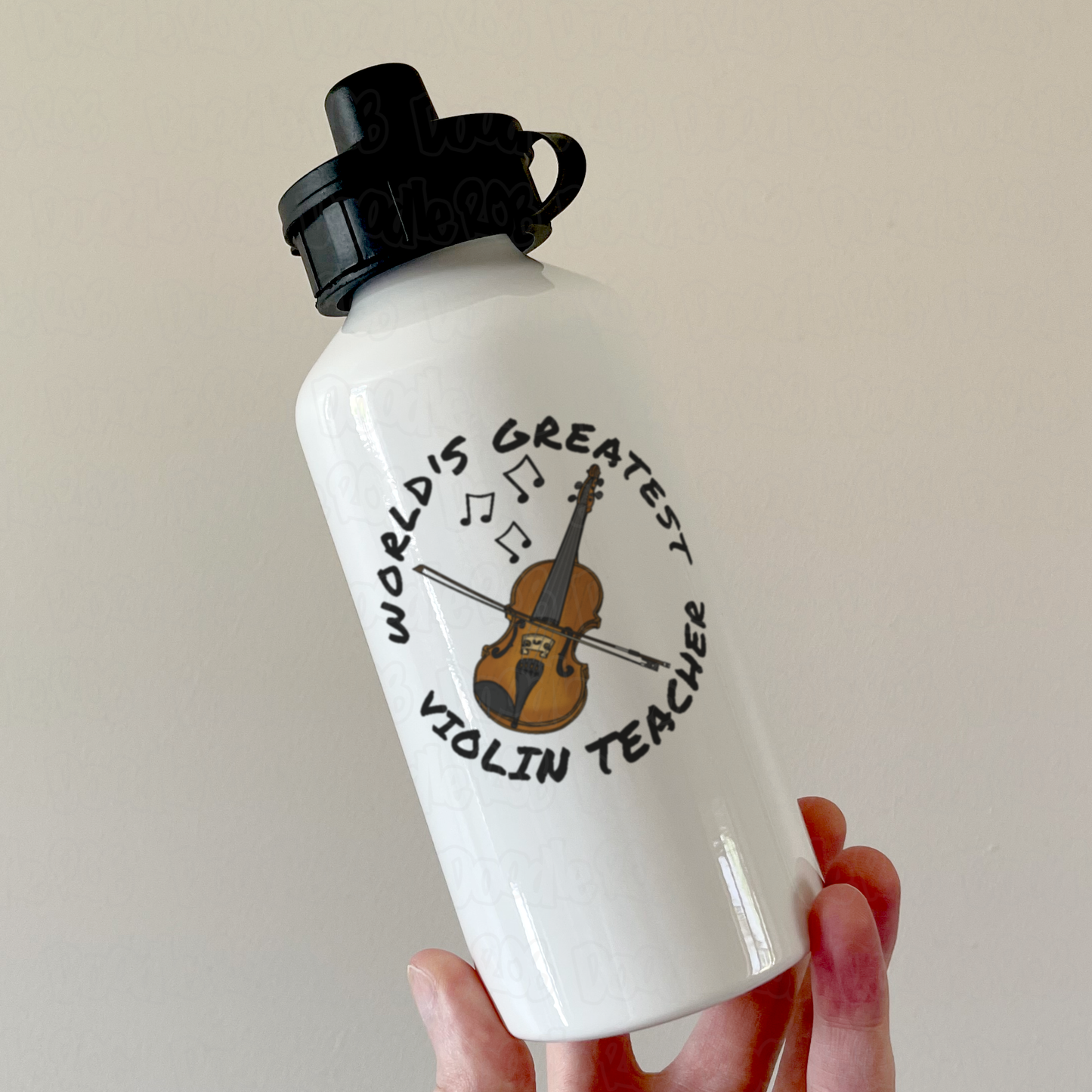 Violin Teacher Water Bottle - World's Greatest Violin Teacher - String Teacher Gift