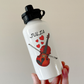 Personalised Violin Water Bottle (Hearts) - Violinist Custom Gift - Wedding Musician Water Bottle