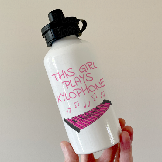 Girl's Xylophone Water Bottle - This Girl Plays Xylophone - Female Xylophonist Gift - Percussionist Gift For Her