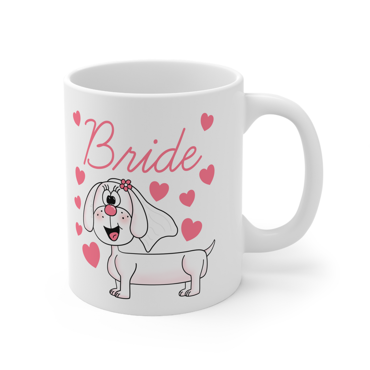 Dachshund Bride Mug - Dog Lover Wedding Mug - Cute Hen Party Gift