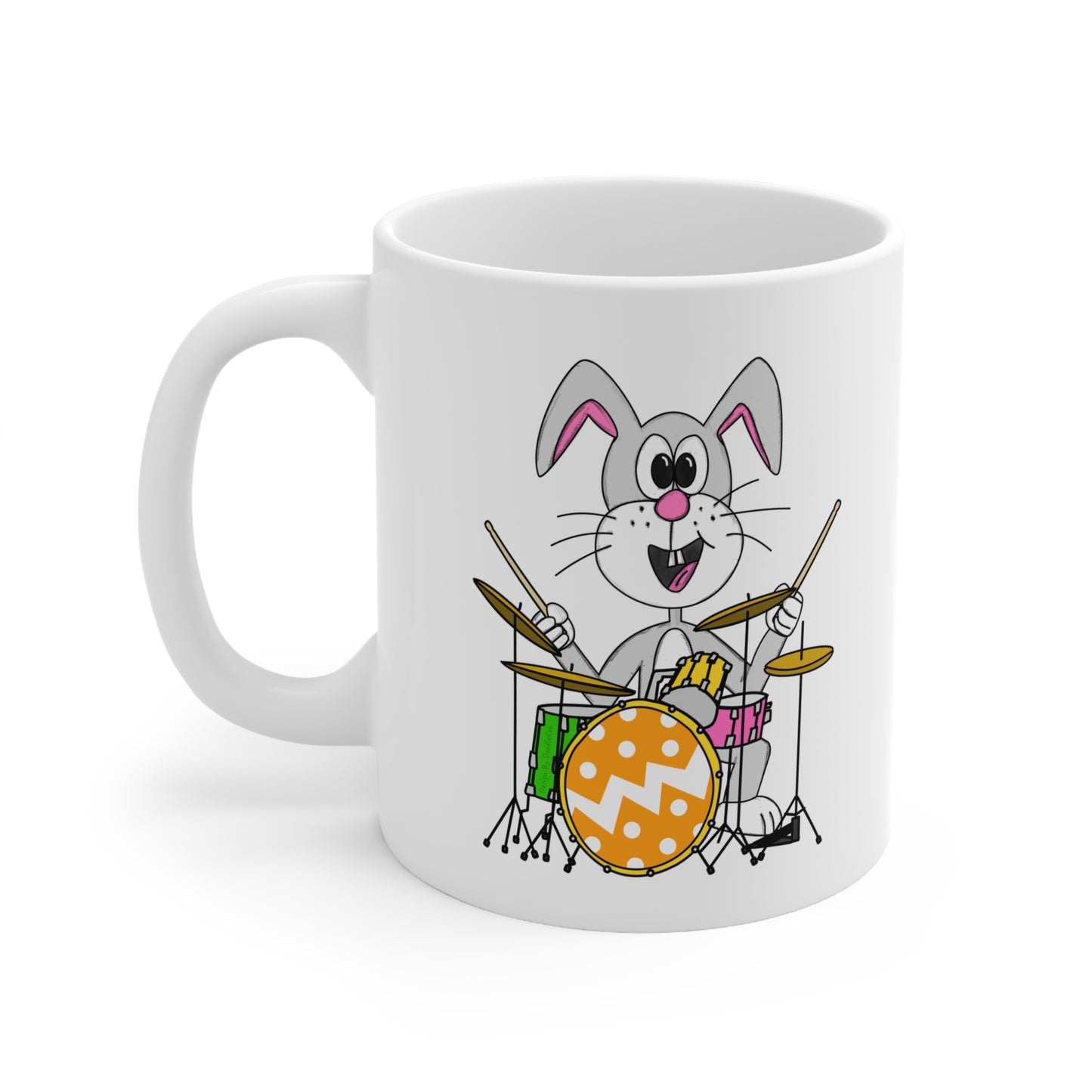 Easter Drummer Mug - Easter Bunny Playing Drums - Easter Gift For Kids