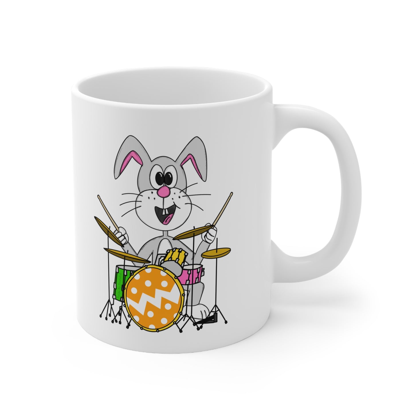 Easter Drummer Mug - Easter Bunny Playing Drums - Easter Gift For Kids
