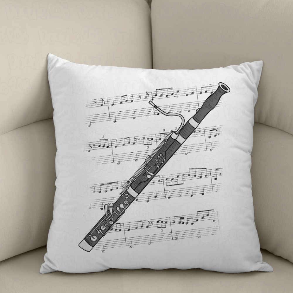 Bassoon Cushion - Bassoonist Gift - Musician Home Decor - Woodwind Musician Gift