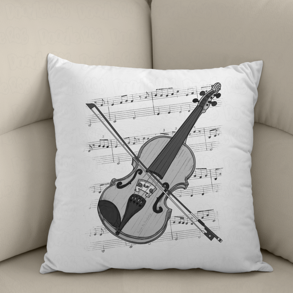 Violin Cushion - Violinist Throw Pillow - Musician Home Decor - Home Studio Decor
