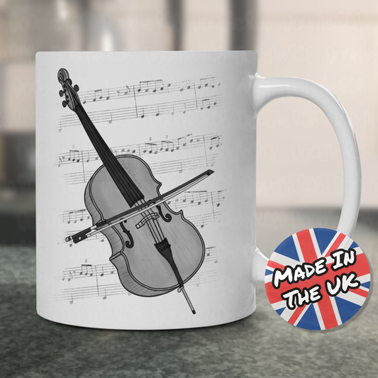 Cello Music Notation Mug - Cellist Mug - String Musician Gift