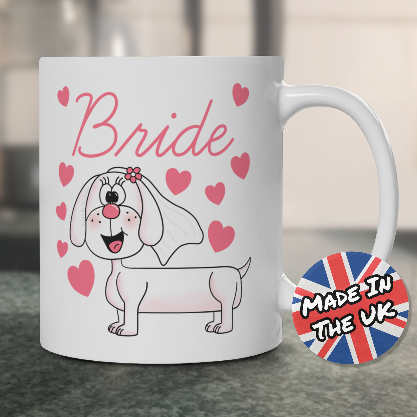 Dachshund Bride Mug - Dog Lover Wedding Mug - Cute Hen Party Gift