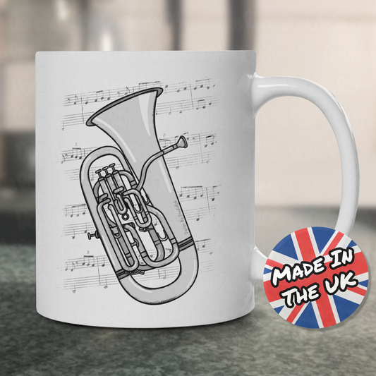 Euphonium Music Notation Mug - Gift For Euphoniumist - Brass Musician Gift