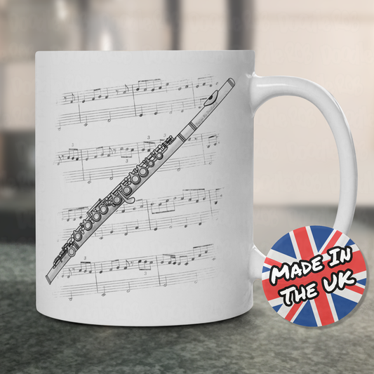 Flute Mug - Gift For Flautist - Woodwind Musician Gift