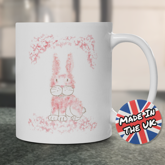 Floral Easter Bunny Mug - Cherry Blossom Gift For Her - Sakura Gift For Mum