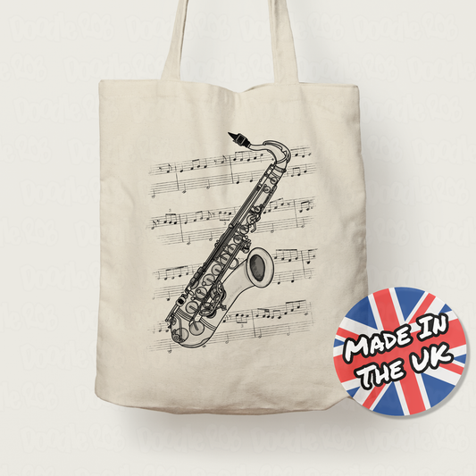 Saxophone Tote Bag - Gift For Saxophonist - Jazz Musician Gift