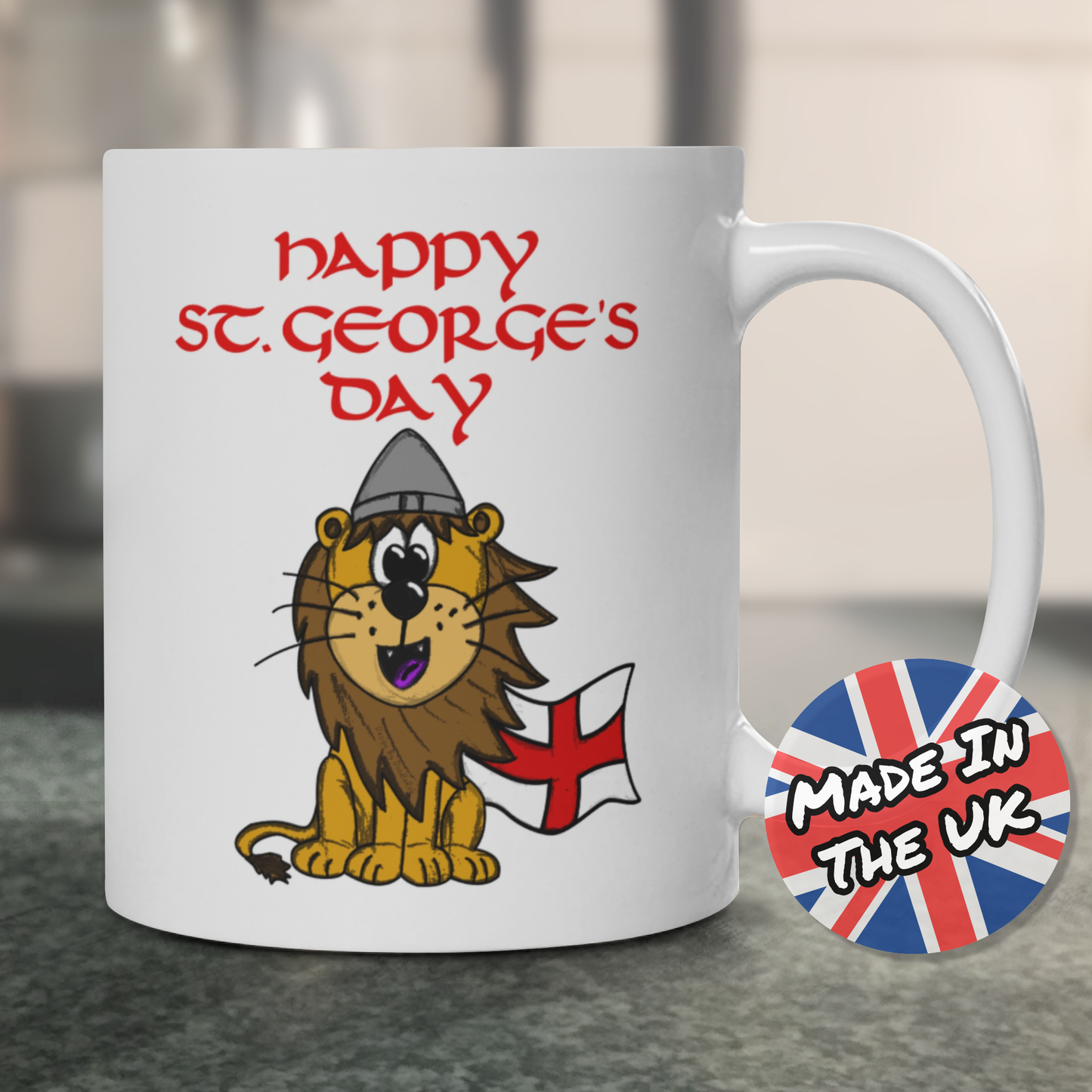 St George's Day Mug - English Lion Mug - Funny St George's Day Gift