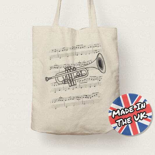 Trumpet Tote Bag - Gift For Trumpeter - Brass Musician Gift