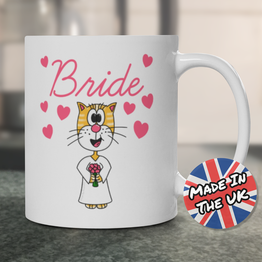 Cat Bride Mug - Bridal Gift For Cat Lover - Cute Hen Party Gift
