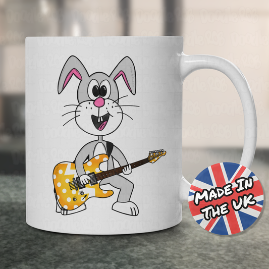 Easter Guitarist Mug - Easter Bunny Playing Guitar - Easter Gift For Kids