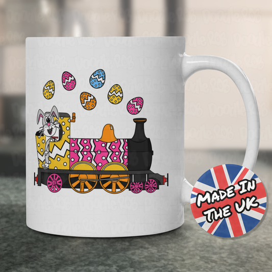 Easter Steam Train Mug - Easter Bunny Driving Train - Easter Gift For Boy