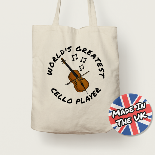 Cello Tote Bag - World's Greatest Cello Player - Gift For Cellist