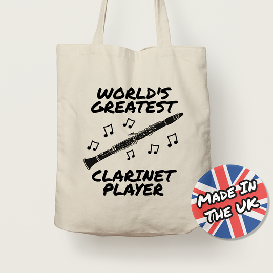 Clarinet Tote Bag - World's Greatest Clarinet Player - Gift For Clarinetist