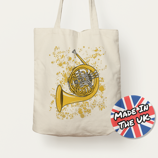 French Horn Tote Bag - Brass Musician Tote Bag - Horn Player Gift