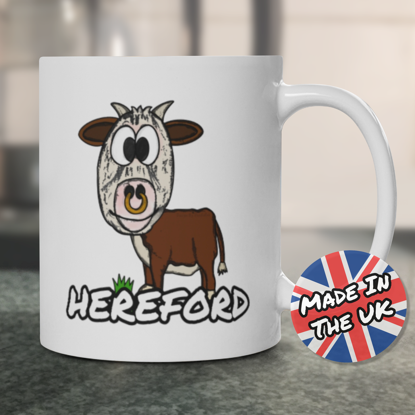 Hereford Mug - Funny Hereford Bull Mug - Herefordshire Gift