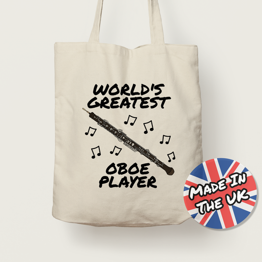 Oboe Tote Bag - World's Greatest Oboe Player - Gift For Oboist