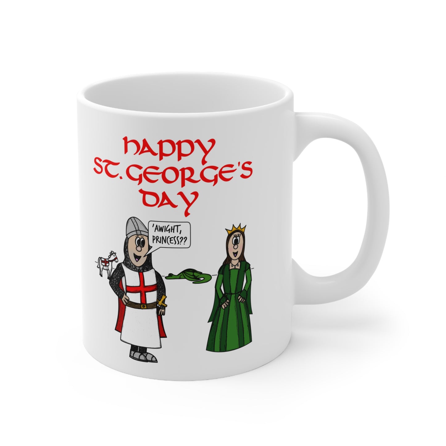 St George's Day Mug - George And The Dragon - Funny English Gift