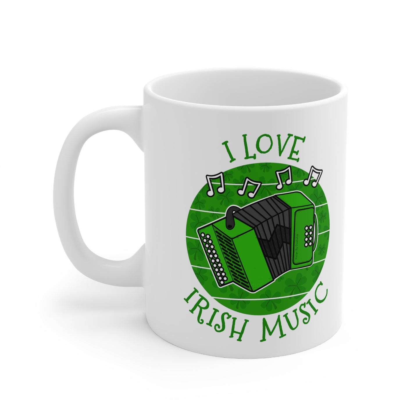 Irish Accordion Mug - I Love Irish Music - Accordionist Mug - St Patrick's Day Gift