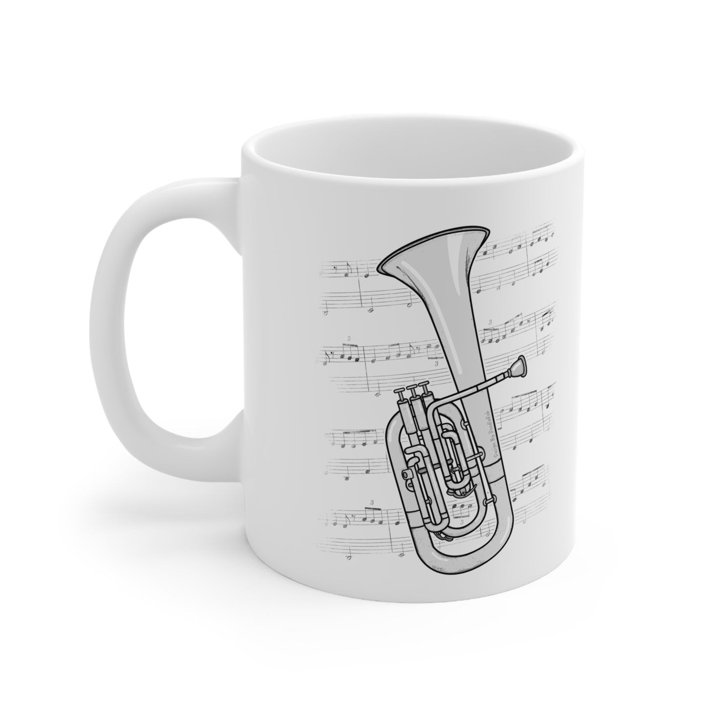 Tenor Horn Music Notation Mug - Gift For Horn Player - Brass Musician Gift